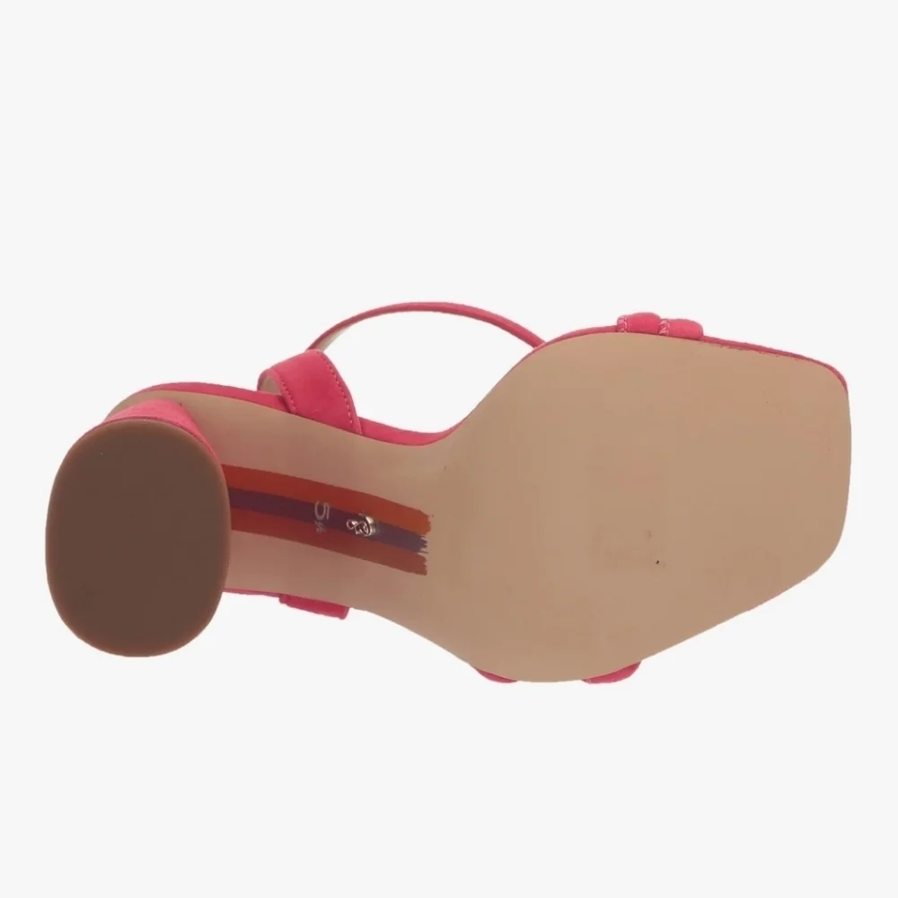 Sam Edelman Kia Fuschia Suede Heeled Sandals Retail $140 Sz 9 - Picture 5 of 16